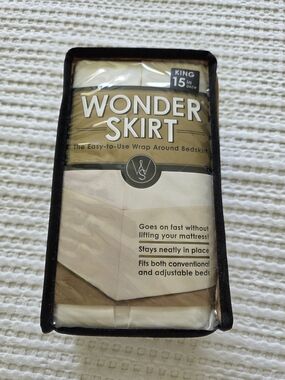 King Size 15" Drop Wrap-Around Bedskirt - Ivory